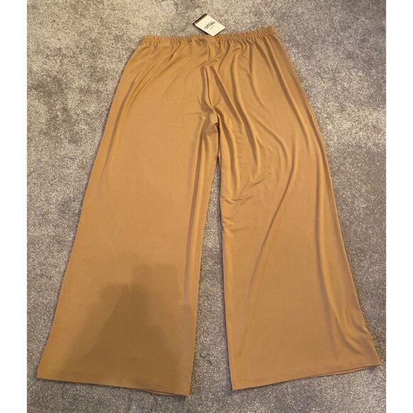 NWT Bob Mackie Wearable Art Womens Tan Wide-Leg Pants 1X - Picture 2 of 11